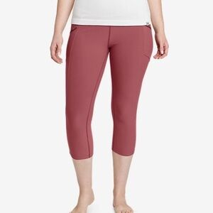 Eddie Bauer Pink Trail Tight Capris Legging Athletic Tights High Rise Size Large
